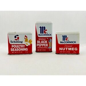 Vintage MCCORMICK‎ Metal Spice Tins Poultry Seasoning Spice Kitchen Kitschy